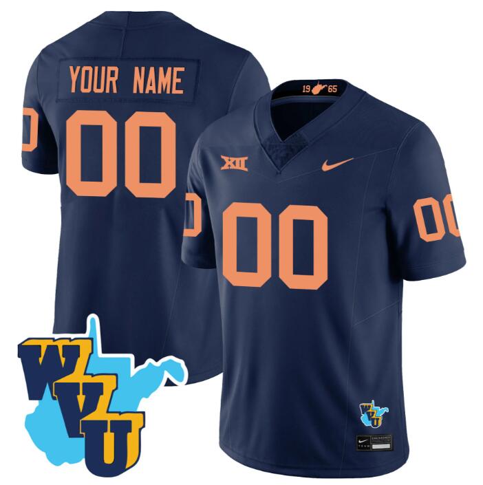 Men's Navy West Virginia Mountaineers ACTIVE PLAYER Custom F.U.S.E. 1965-2025 Throwback Stitched Jersey